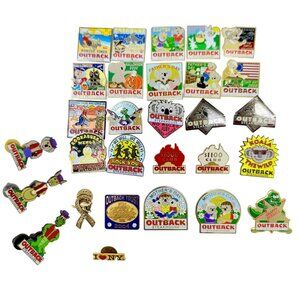 Lot of 28 Vintage Outback Steakhouse Hat Lapel Pins